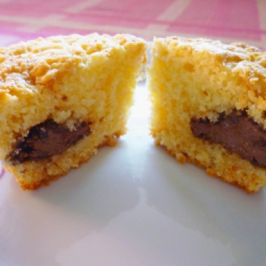 Muffins con relleno de nutella